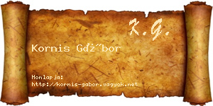 Kornis Gábor névjegykártya